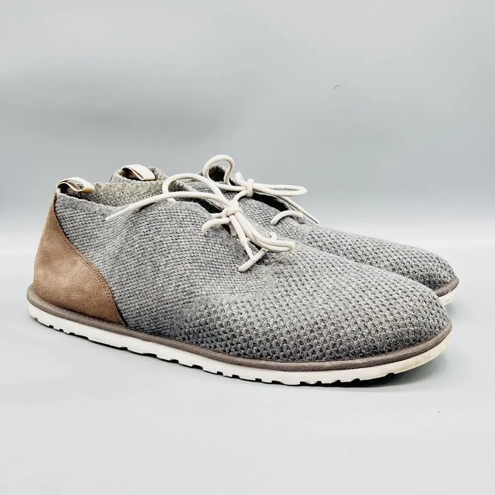 UGG Shoes Mens 17 Gray Suede Knit Maksim Hyperweave Low Top Casual Sneaker Boots